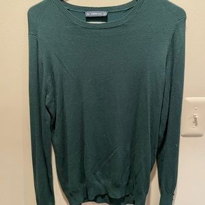 Green Zara knit sweater with sleeve detail